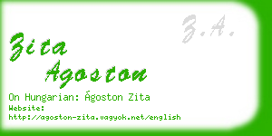 zita agoston business card