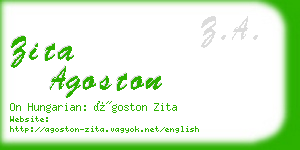 zita agoston business card